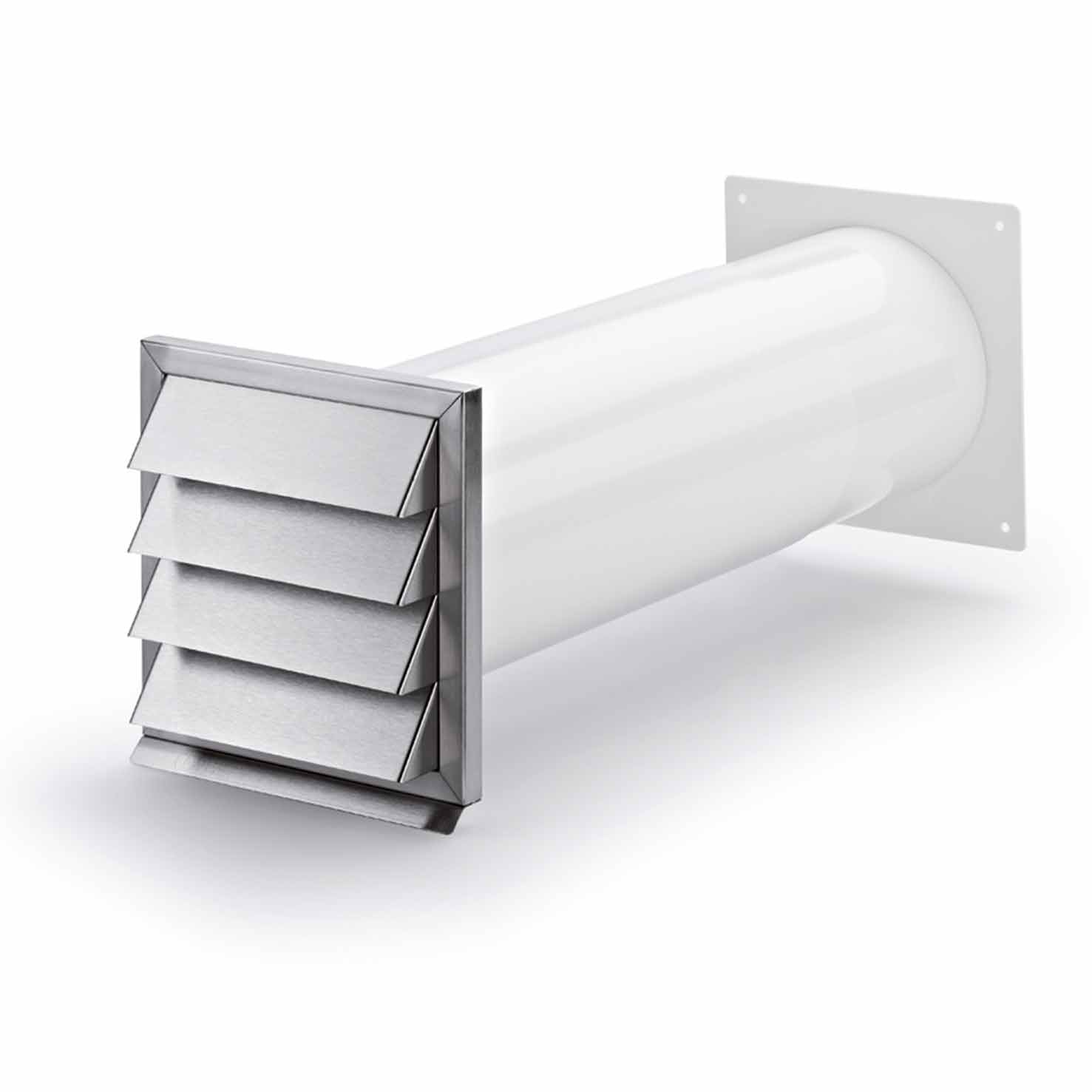 Murgennemføring plast/stål komplet inkl. modtryksspjæld