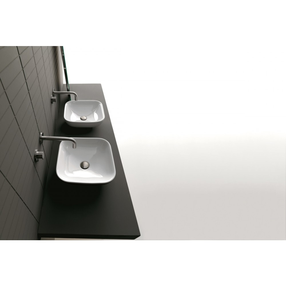 Lavabo AXA Ciotola 50 porcelænsvask i hvid til bord 50 x 46 cm