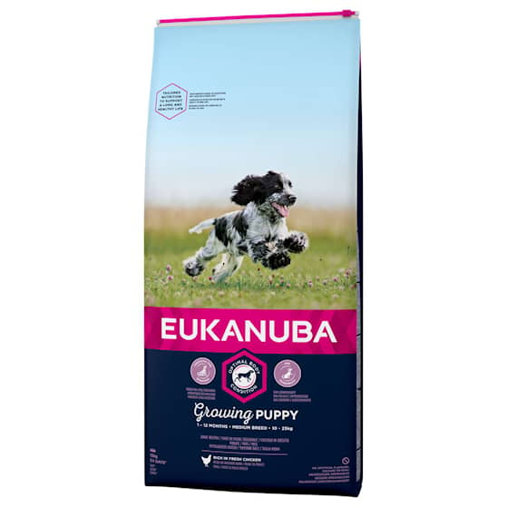 Eukanuba Puppy Medium Breed Chicken hundefoder 15 kg