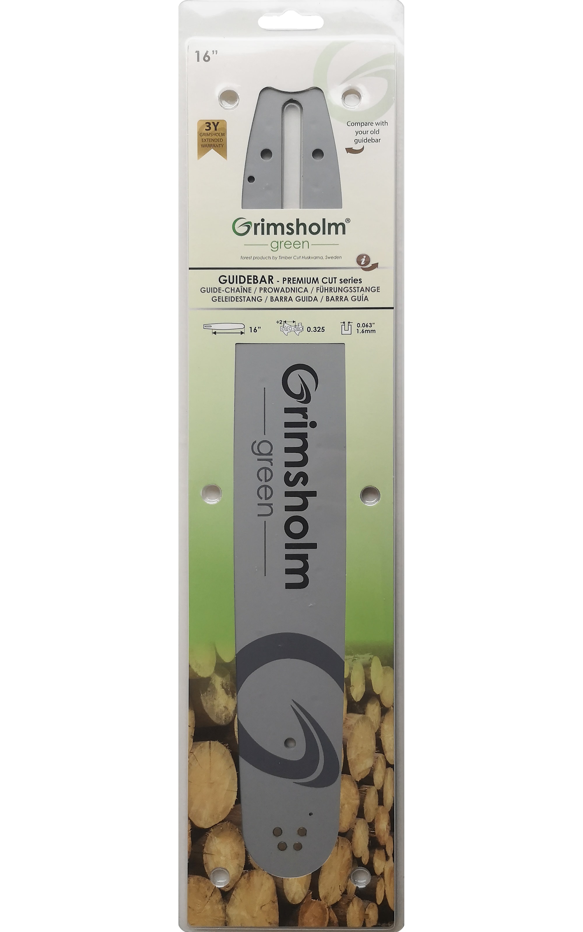 Grimsholm 16" .325" 1.6mm Premium Cut Motorsavskæde