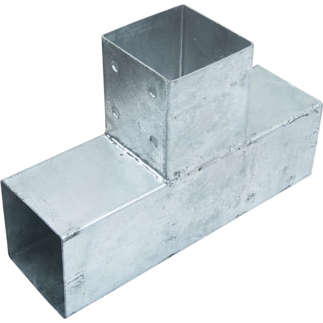 Nortiq stolpehjørne enkelt 3 samlinger galvaniseret 305 x 185 mm til 7 x 7 cm