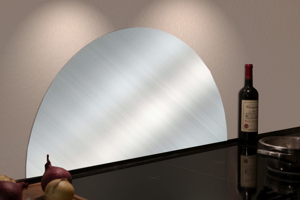 Millex stænkplade i rustfri buet 800 x 400 mm