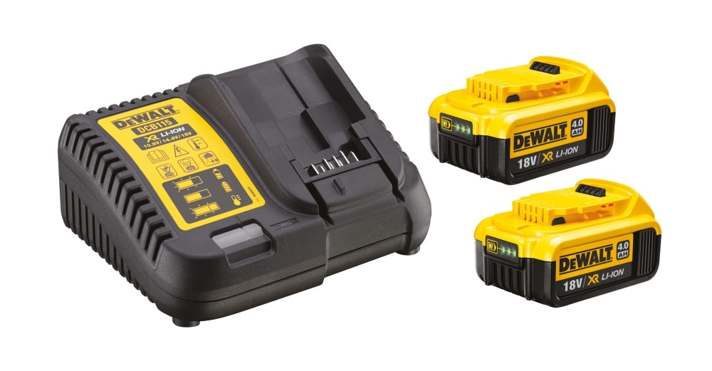 Dewalt DCB115M2-QW batterisæt 18V med 2 x 4,0 Ah batteri og lader