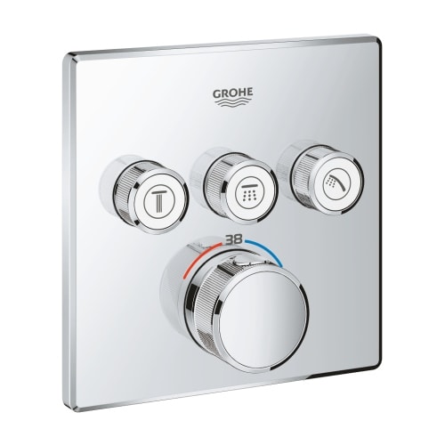 Grohe Grohtherm SmartControl termostat i hvid til indbygning, 3 ventiler