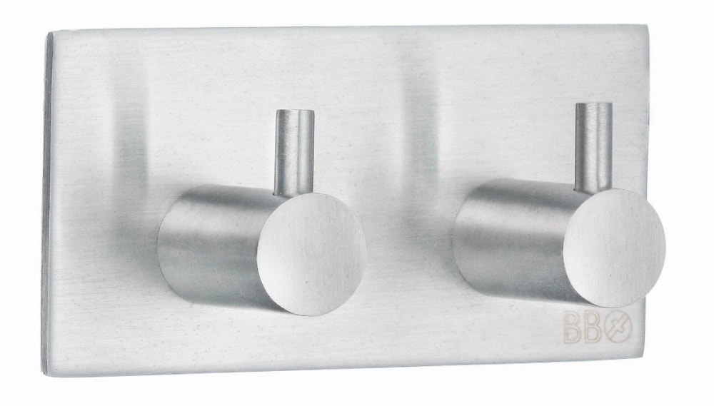 Beslagsboden dobbeltkrog selvklæbende krom rustfri 90 x 45 mm