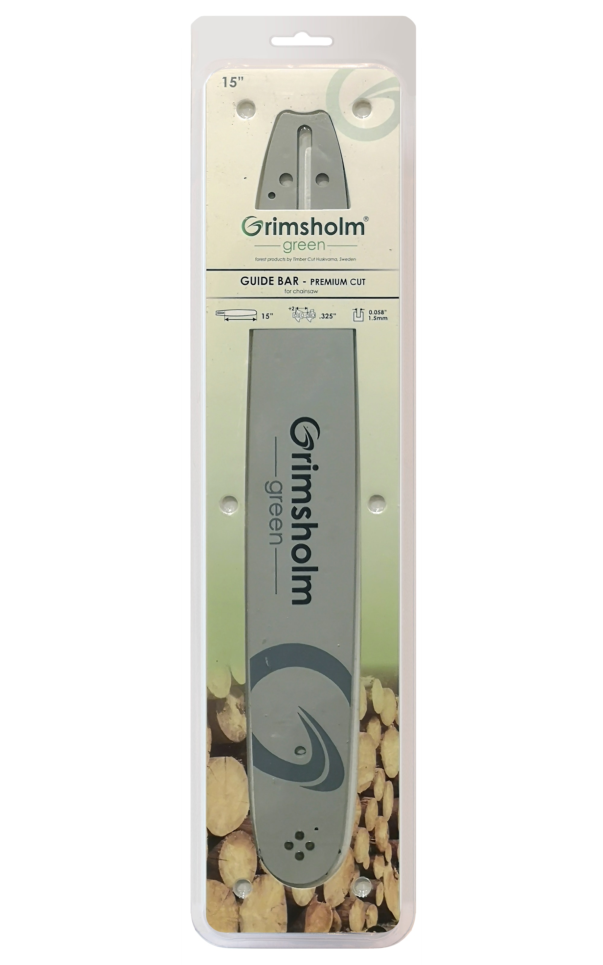 Grimsholm 15" .325" 1,5 mm Premium Skærekæde Motorsavssværd