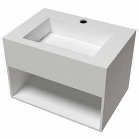 Lavabo Bari Solid Surface 35x50 håndvask i hvid med hylde