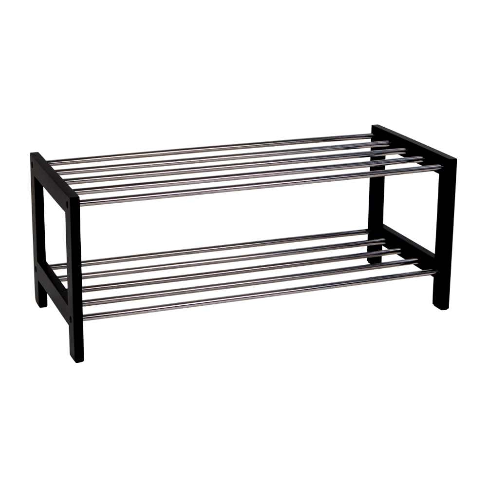 House Nordic Padova skohylde i sortmalet træ med stålribber