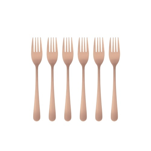Maku kagegaffel i rosaguld, sæt med 6 stk.