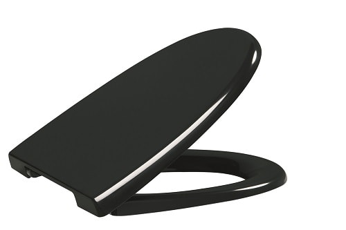 Kriss Skandi Sign Silent toiletsæde i sort medantibak og dæmpet lukning.
