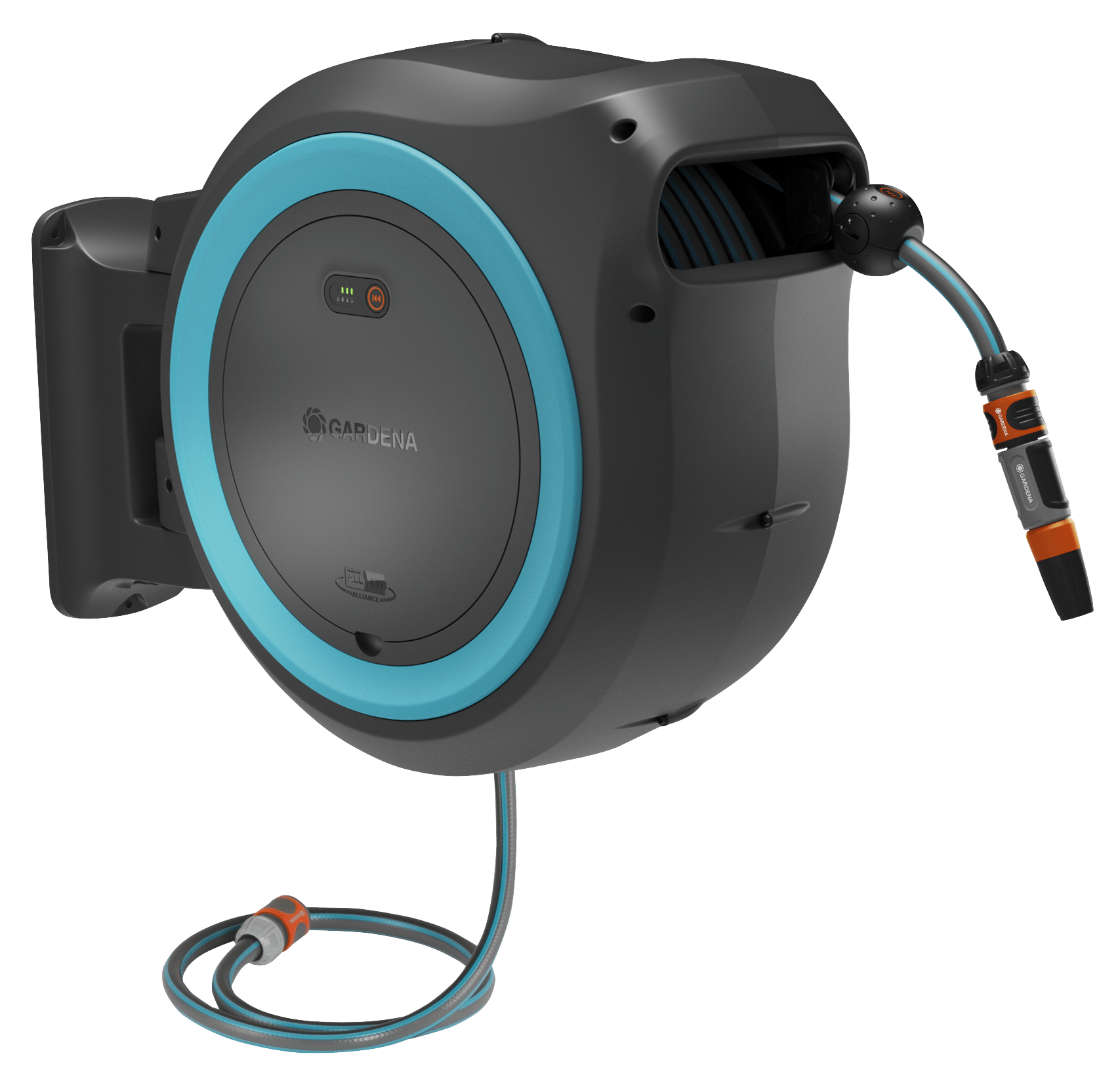 Gardena PowerRoll XL 35m Turkis Batteridrevet Vægslangeboks