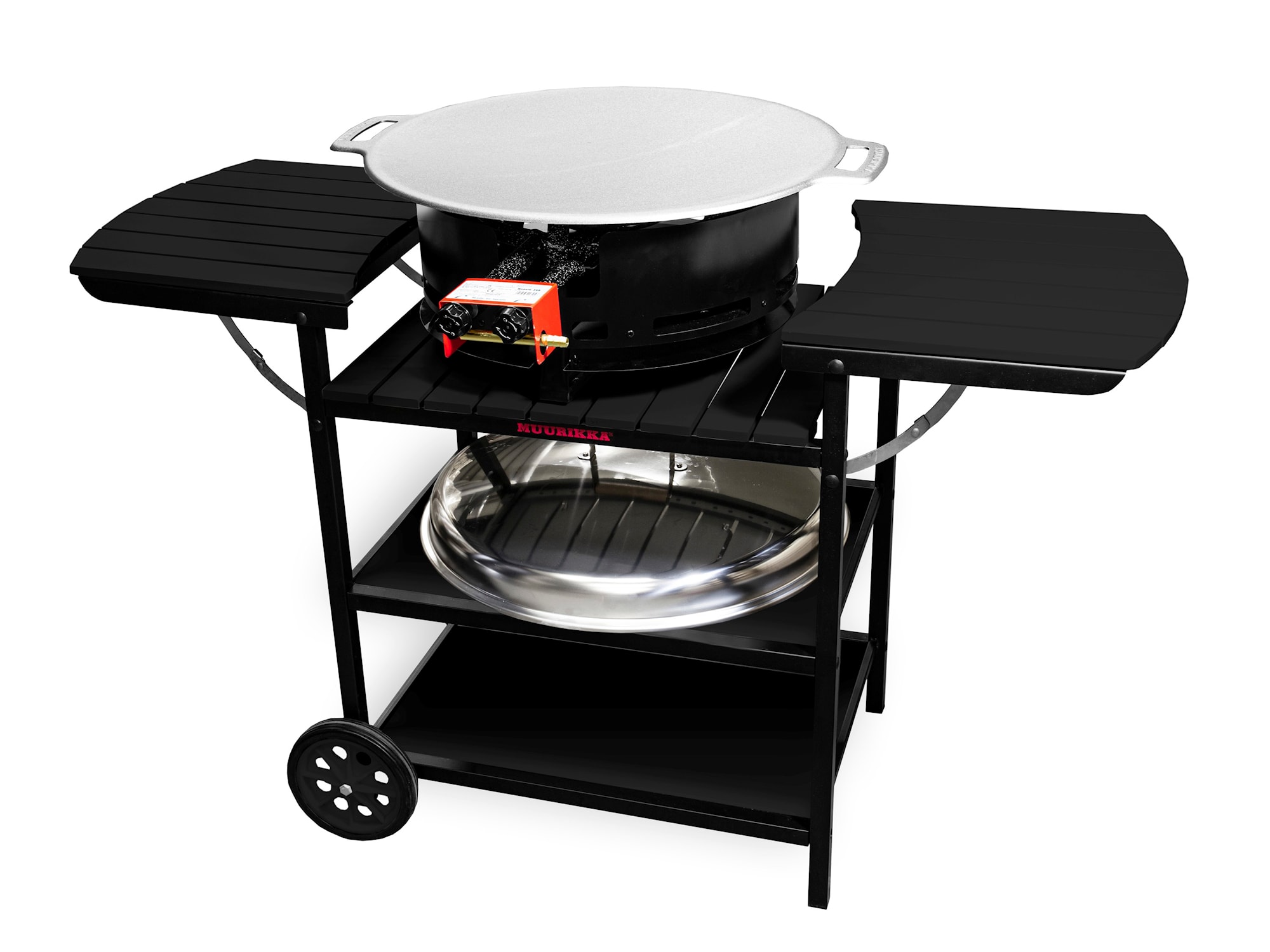 Muurikka Maxi sommerkøkkenvogn i sort med gasgrill