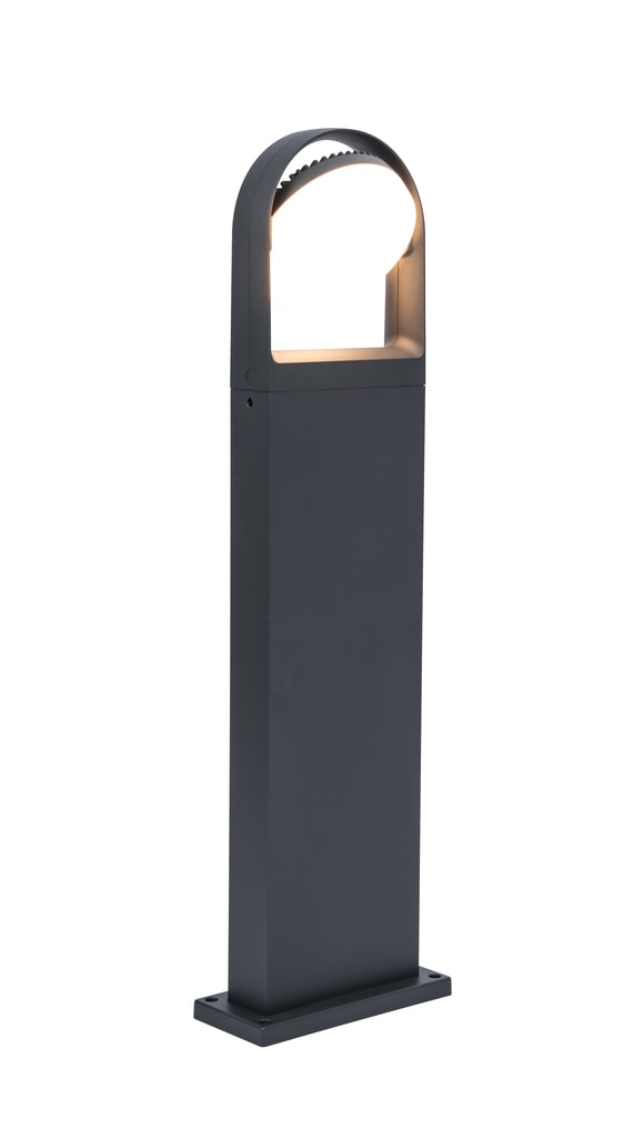 Lutec Fele LED pullert i mørkegrå/opal 3000K 13,5W IP54