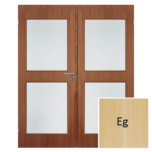Swedoor Easy Nature G03+G03 40 mm natur eg dør m. glas 62,5+62,5x200 cm (13x20,5)