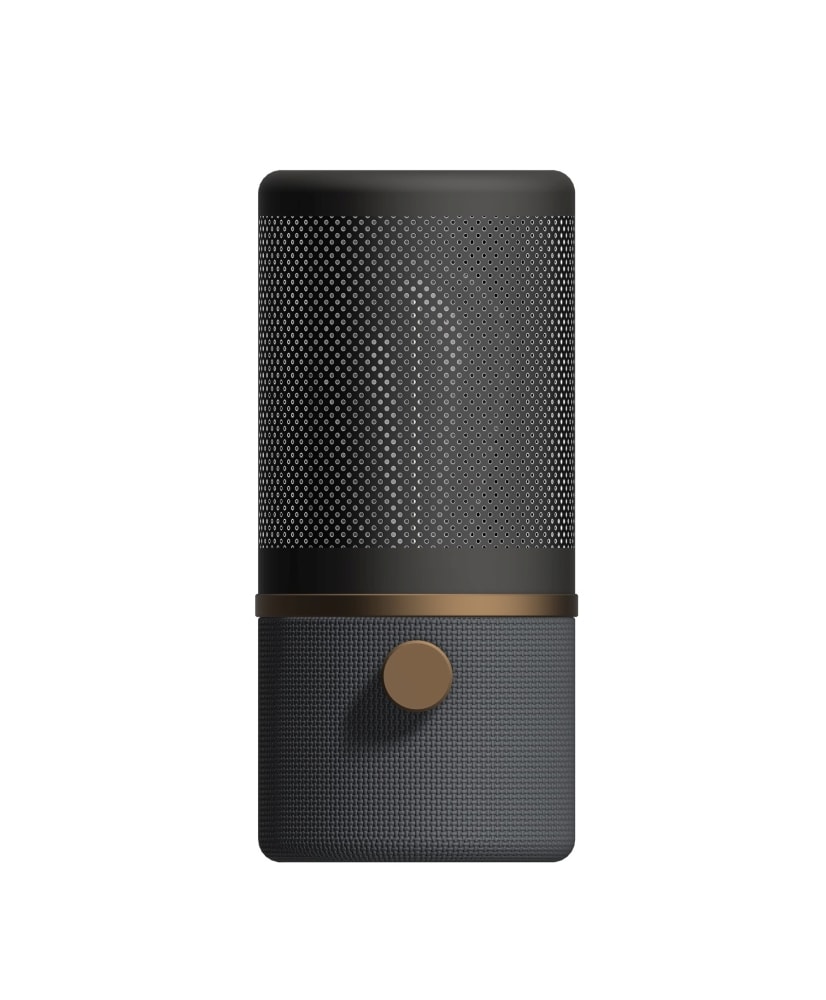 Herstal Jazz bordlampe i mørk eg/mat sort E27