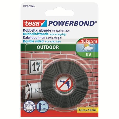 Tesa Powerbond dobbeltklæbende monteringstape Outdoor