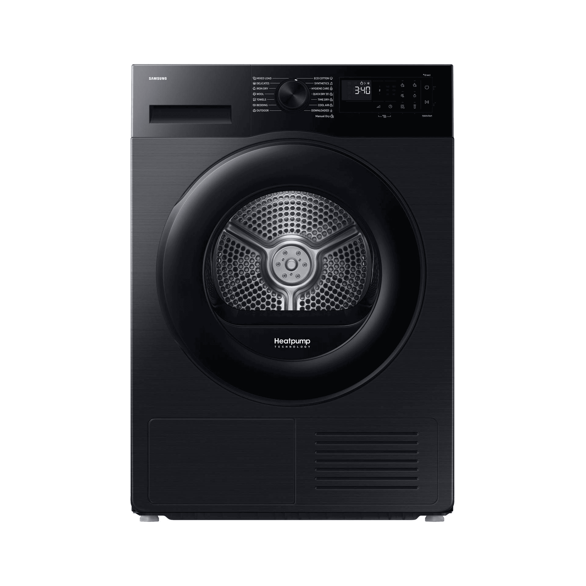 Samsung DV90DG52A0ABEE Dryer Heatpump kondenstørretumbler sort 9 kg