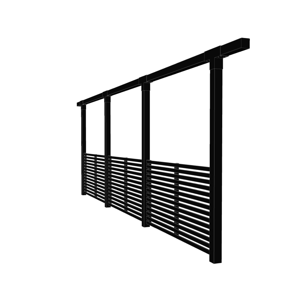 Plus pergola enkelt 3 moduler inkl. Tokyo hegn 217 x 664 cm