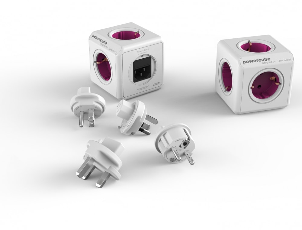 PowerCube ReWireable rejseadapter lilla 5 udtag