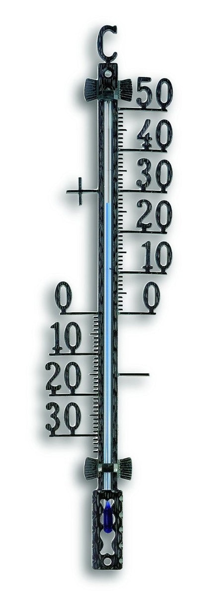 TFA analogt udendørstermometer i sort metal