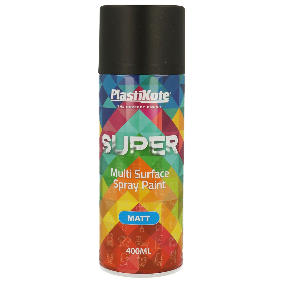 Plasti kote super i farven mat sort ral 9005M Spraydåse med 400 ml