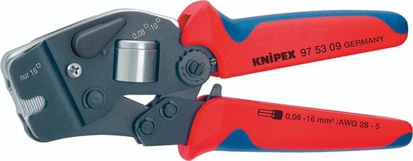 Knipex crimptang til kabeltyller med indføring forfra, selvjusterende, bruneret
