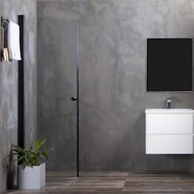 Bathlife Mångsidig 45 gr brusedør afrundet sort/klar 70 x 190 cm
