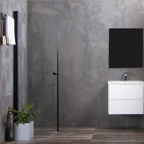 Bathlife Mångsidig 45 gr brusedør afrundet sort/klar 70 x 190 cm
