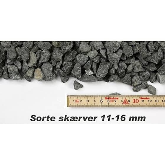 Granitskærver 11-16 mm i sort bigbag med 1000 kg