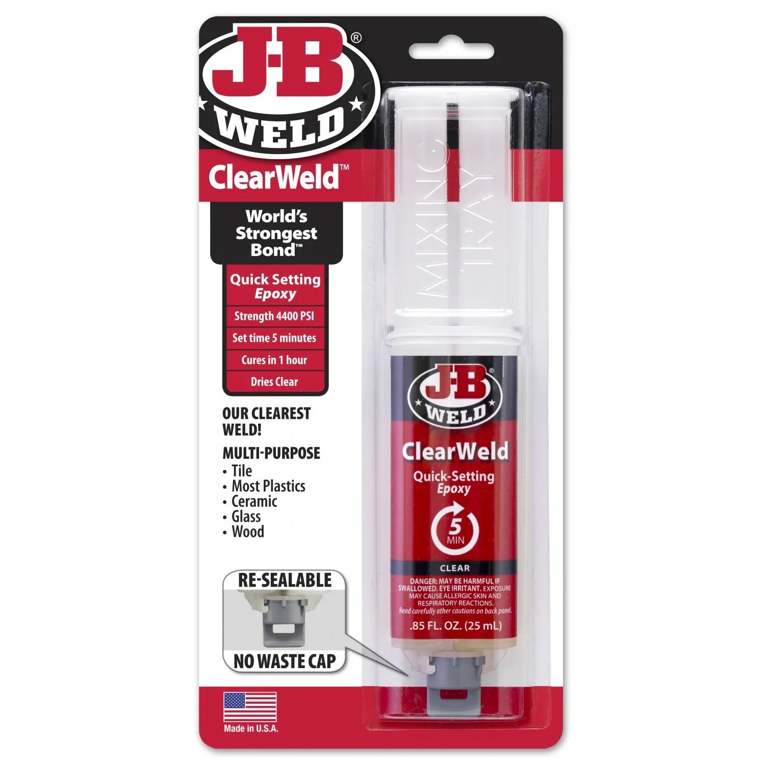 JB Weld ClearWeld epoxy til binding