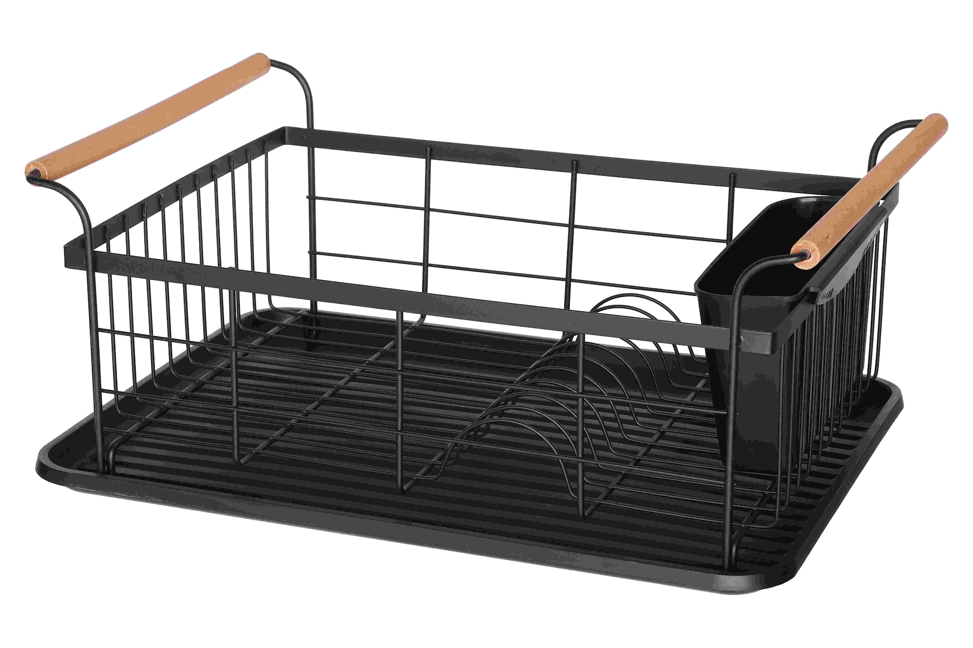 Maku opvaskestativ i sort/birk