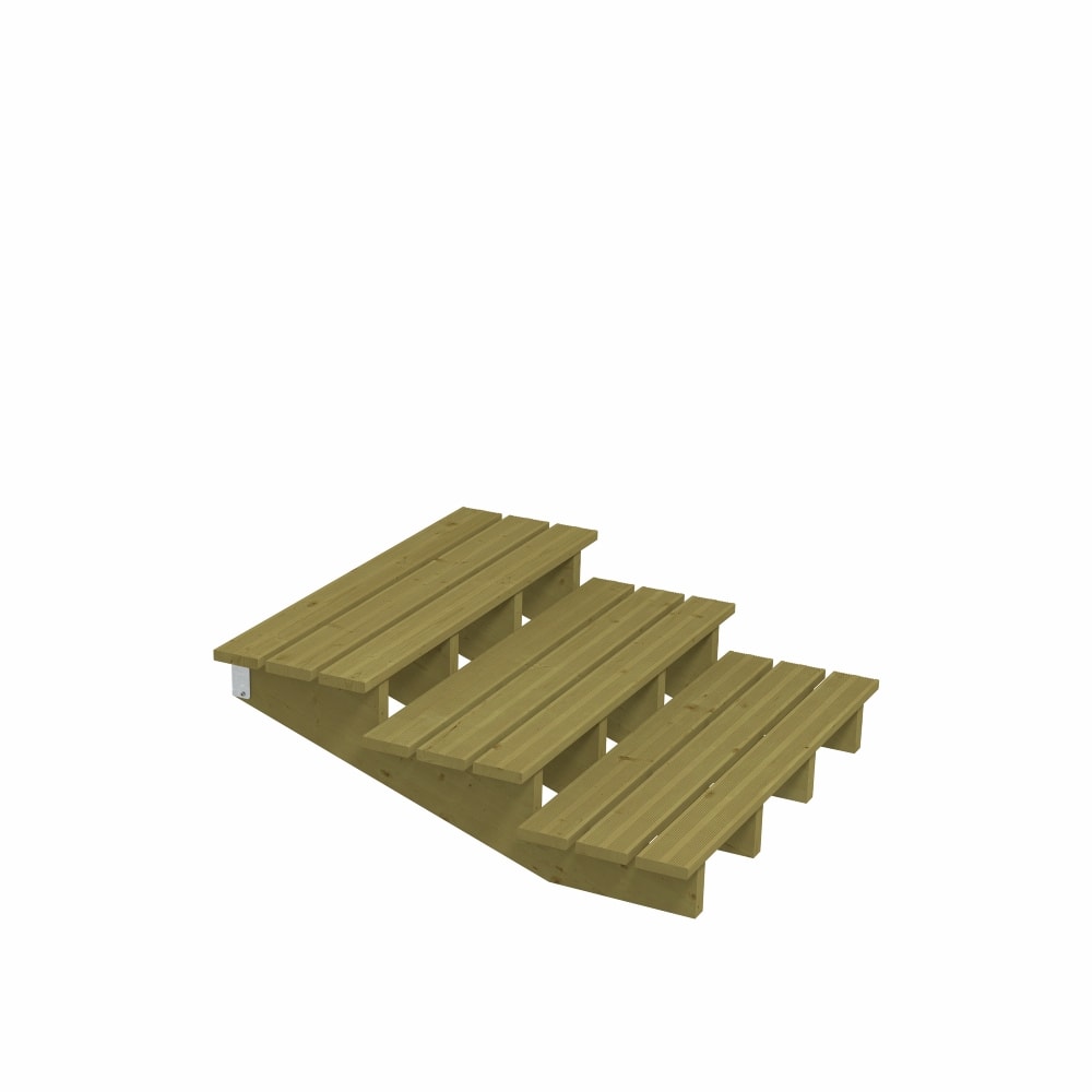Plus terrassetrappe 3 trin - trindybde 39 cm 118 x 42 x 180 cm