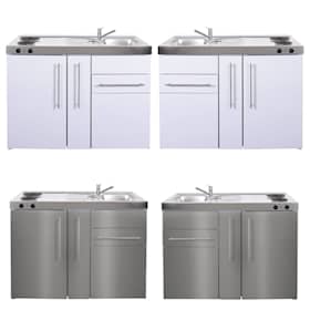 Juvel Premiumline minikøkken hvid med kølefrys, kogeplade og vask th. 120 cm
