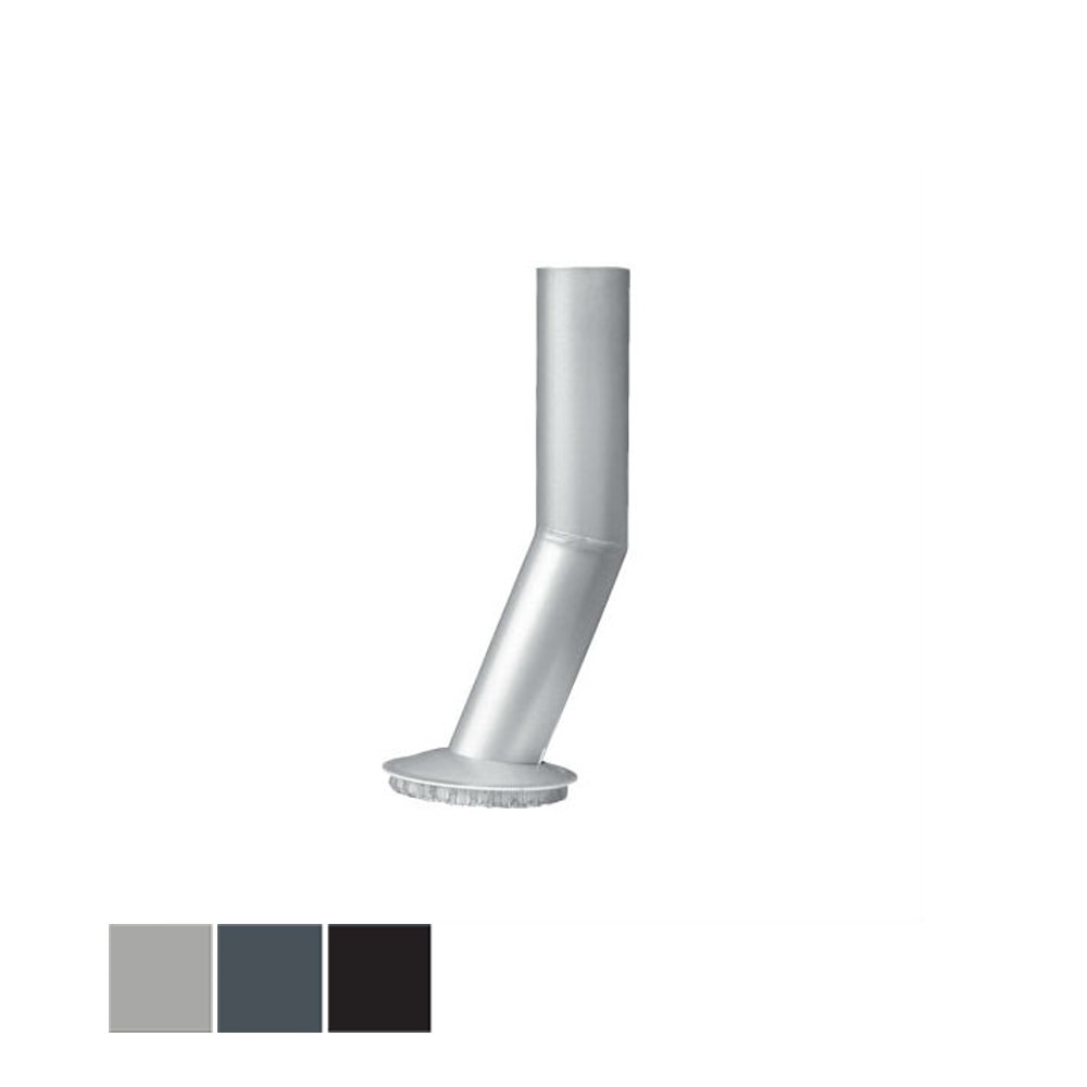 Lindab Rainline BUTKDS skrå skydestykke i stålmetallic med brøndkrave 100 mm | Galvaniseret