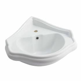 Lavabo Retro 57 porcelænshåndvask i hvid, væghængt hjørne