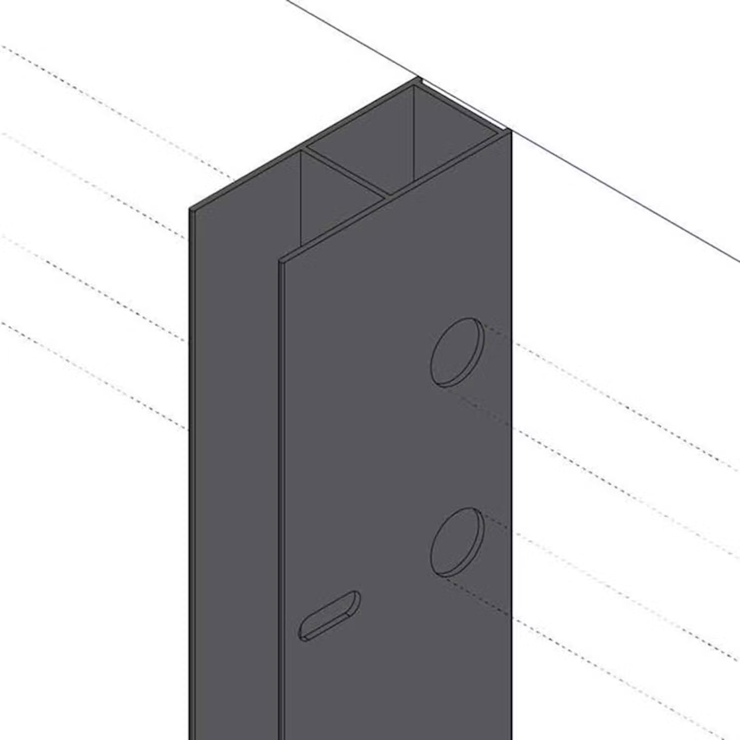 Bathlife Profil rørprofil hvid 56 x 24 x 2000 mm - Bruseafskærmning, Badeværelse