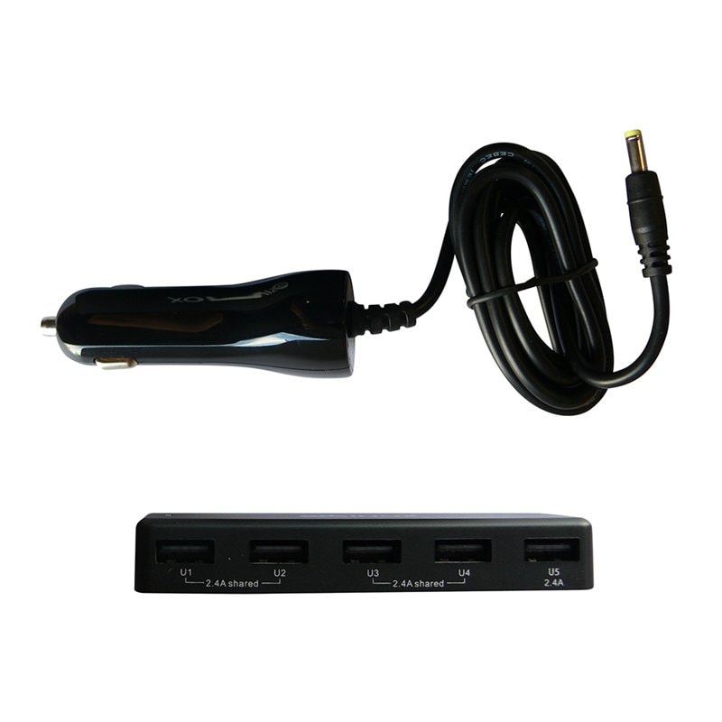 Sinox iMedia 12V USB A biloplader i sort 7,2A 1,5 m - Tilbehør til bil, Biltilbehør