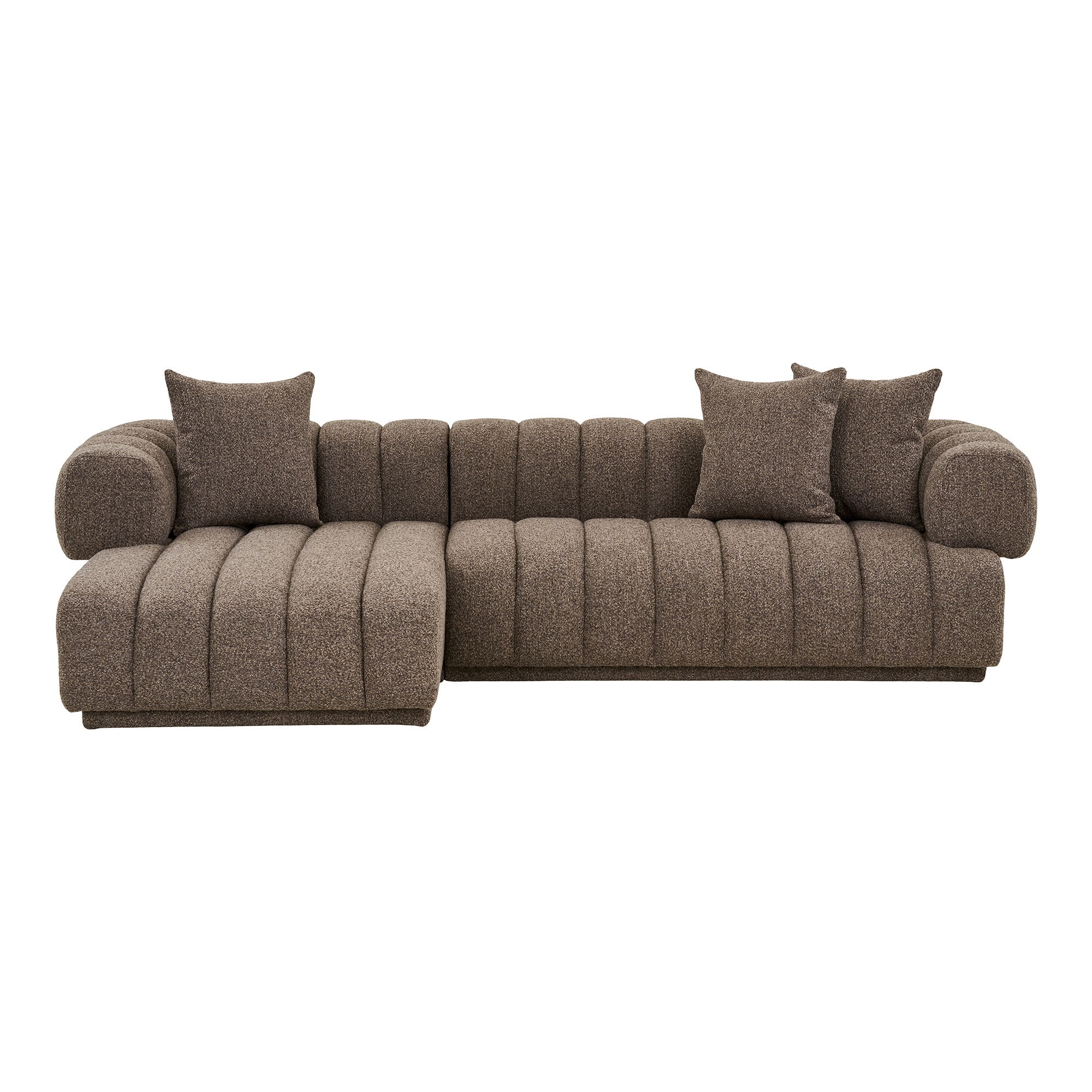House Nordic Aurora loungesofa med 3 puder, venstrevendt, brun HN1296