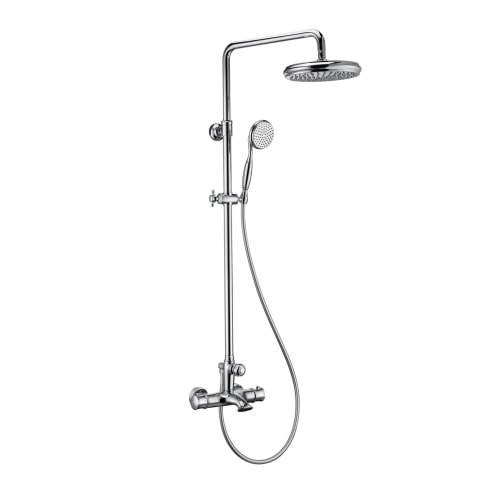 Bathlife Ebb komplet brusesystem i krom med kartud og termostat