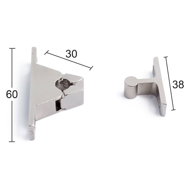 Habo Dørholder 1100 38x60x60 mm Nikkel