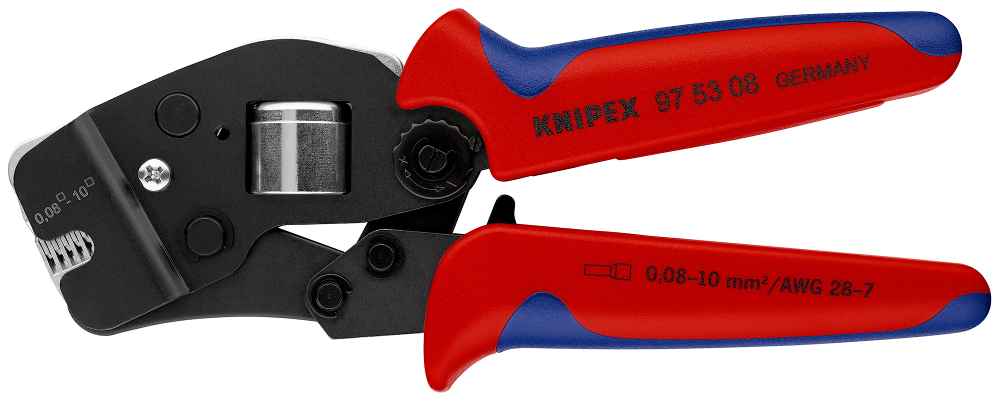 Knipex crimptang til kabeltyller med indføring forfra, selvjusterende, bruneret