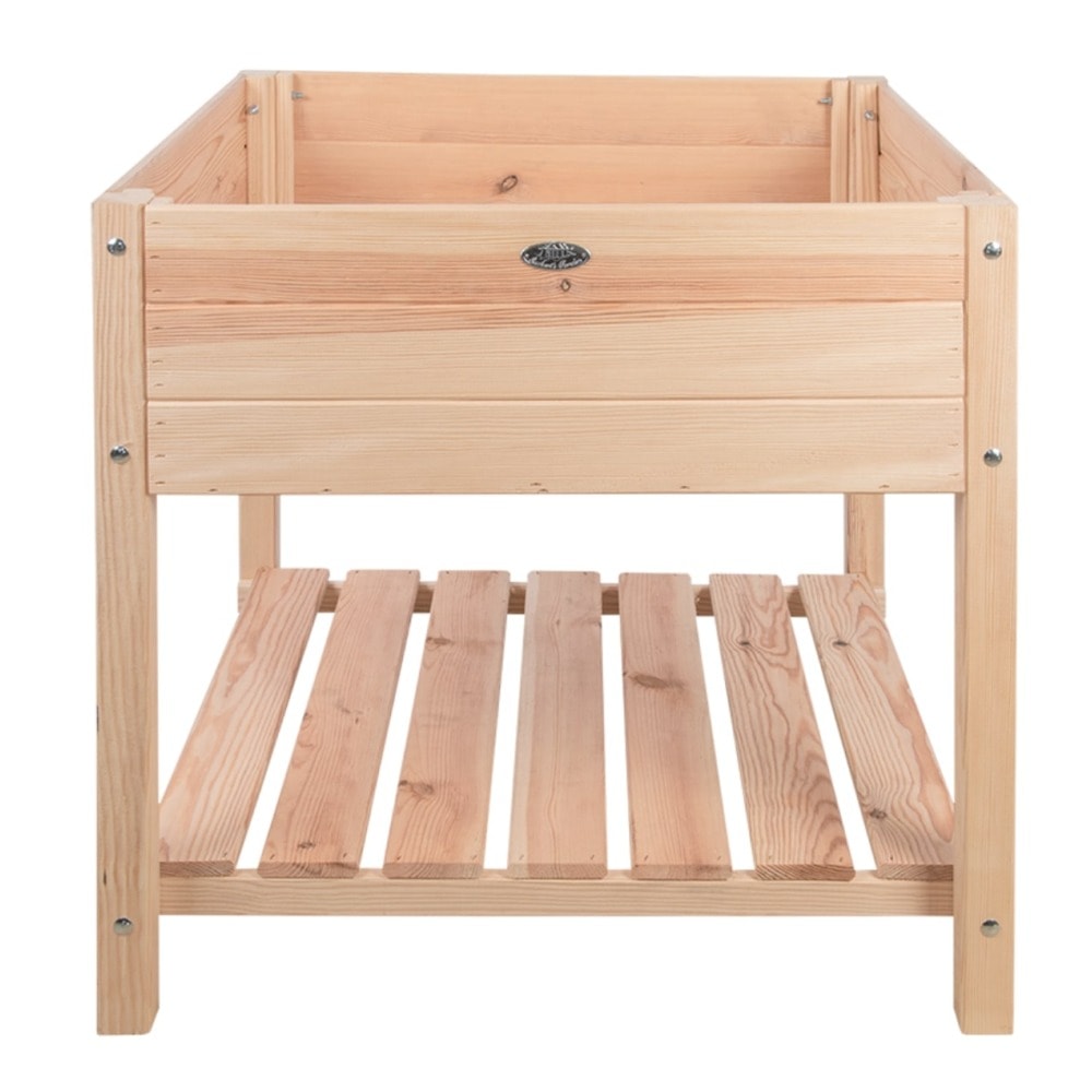 Esschert Design højbed NG106 bejdset gran med plantedug og hylde 79x79x78 cm