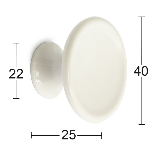 Habo Møbelknop 2Stk Plast Hvid