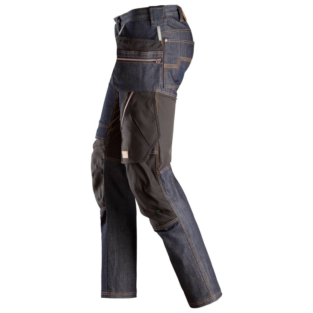Snickers 6955 FlexiWork denim buks+ med hylsterlommer denim/sort