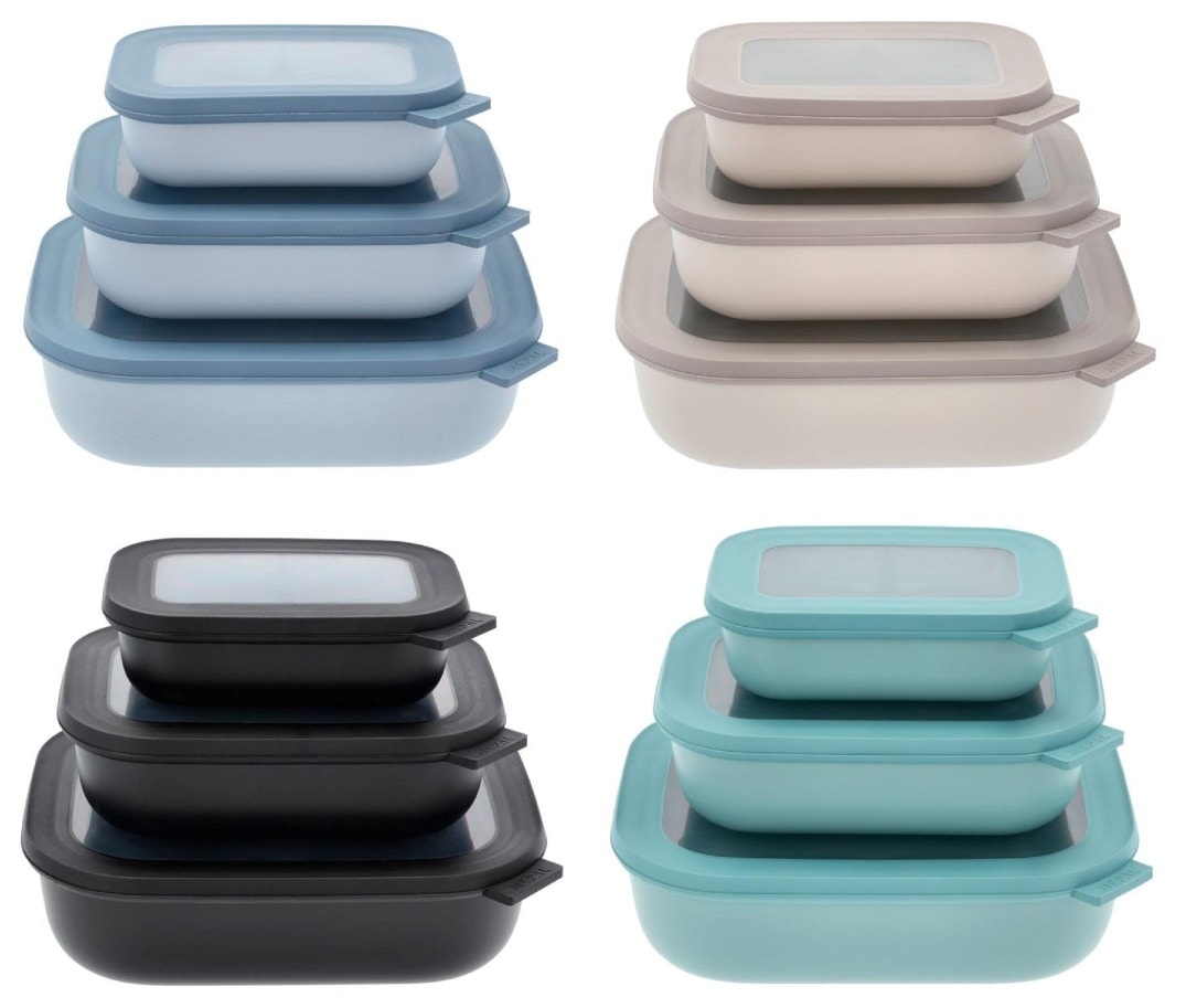 Mepal Cirqula Nordic White Rekt. skålesæt med låg lav hvid 3 stk.