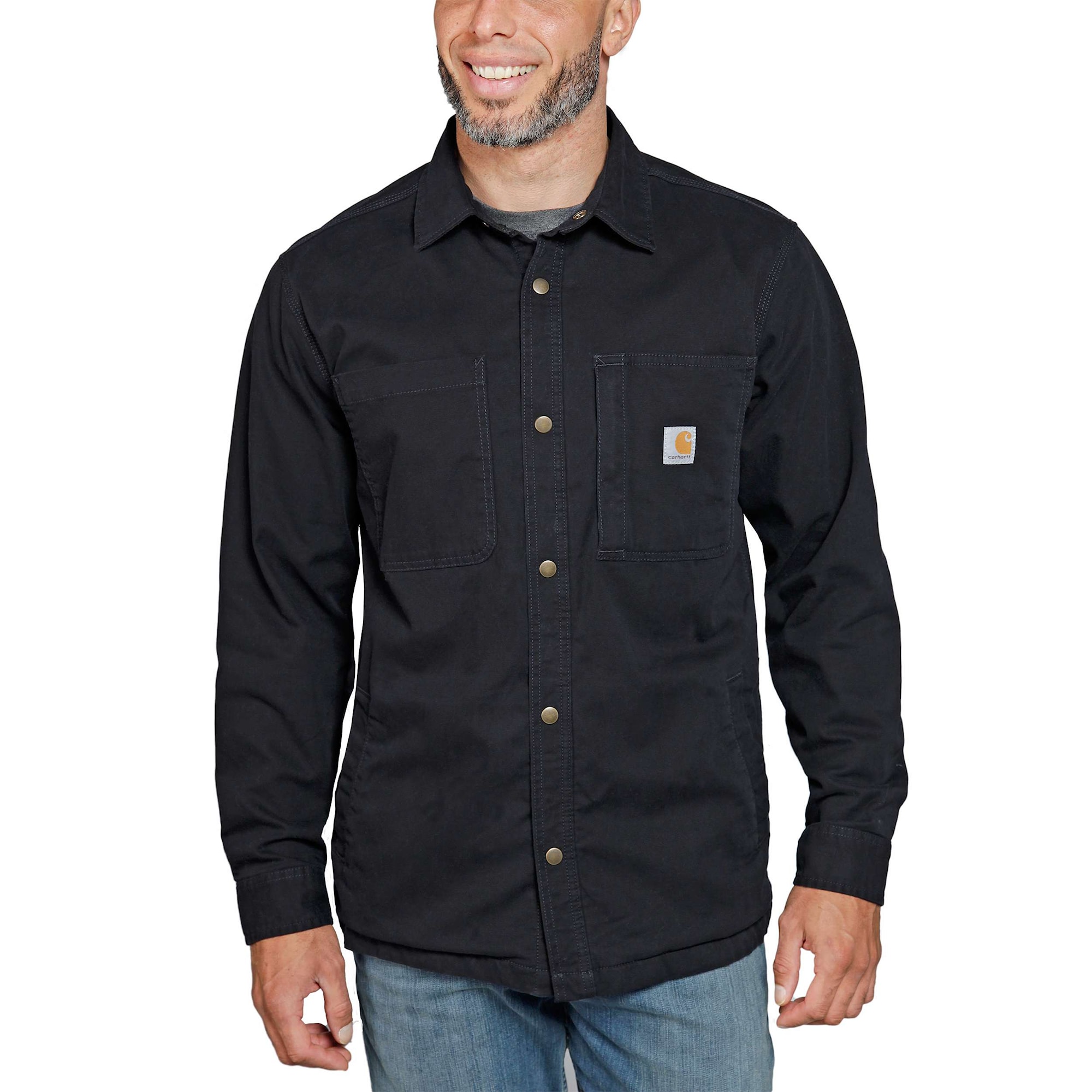 Carhartt Lined Fleece Shirt Jacket Mens Black L