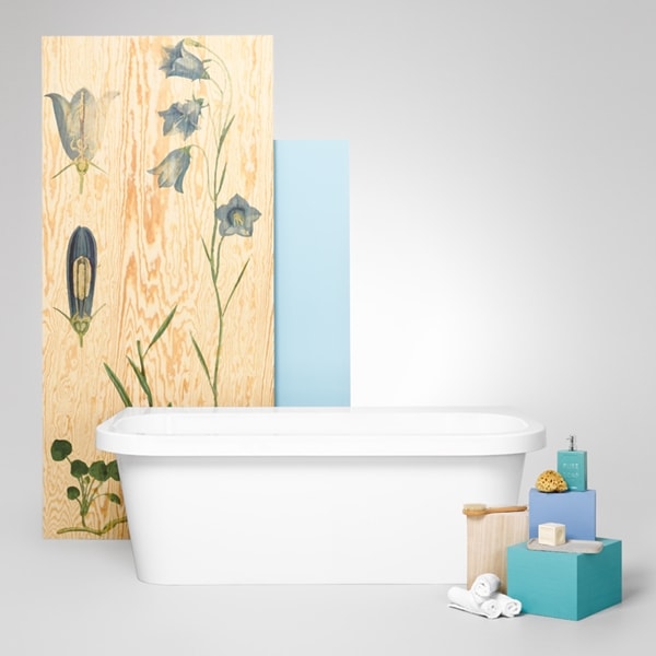 Westerbergs Strand badekar i hvid støbemarmor 1700 mm