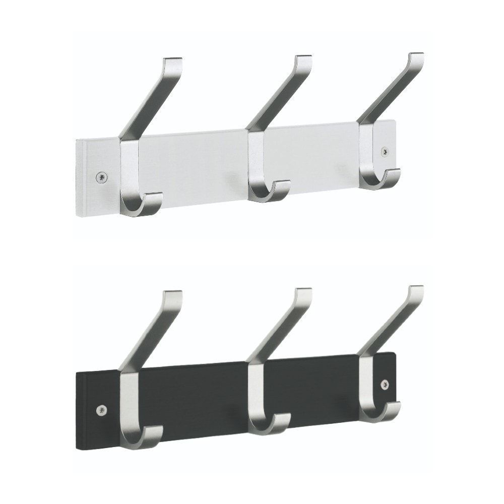 Beslagsboden 1073 knagerække 3 knager aluminium 346 x 65 mm