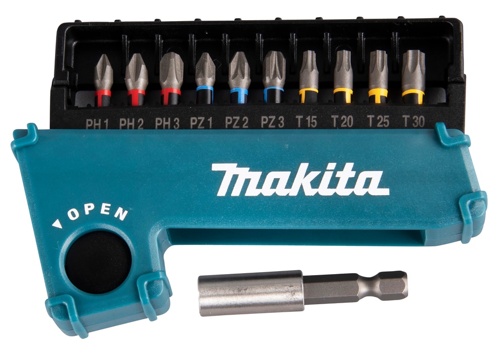 Makita IMPACT PREMIER BITSÆT 11 DELE, NO.1 Impact PREMIER torsion bitsæt 11 dele. (PH, PZ, Torx)