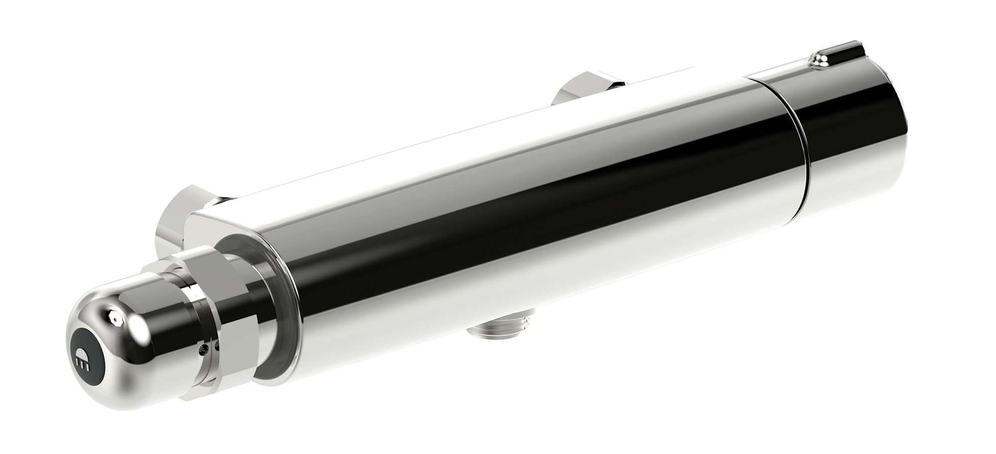 Oras Nova bruserarmatur i krom med termostat og selvlukkende trykknap